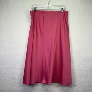 Express X Rocky Barnes Satin Midi Slip Skirt Pink Size L